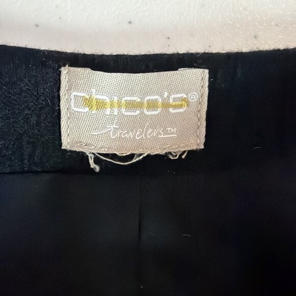 Chico's Travelers Women's Large 2 Black Jacket Artsy 3/4 Sleeve Lined career - Picture 5 of 11